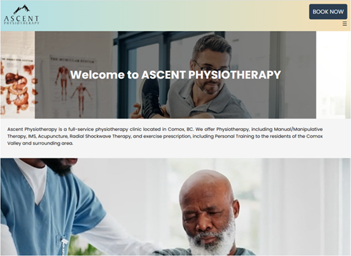 Ascent Physiotherapy Website homepage
